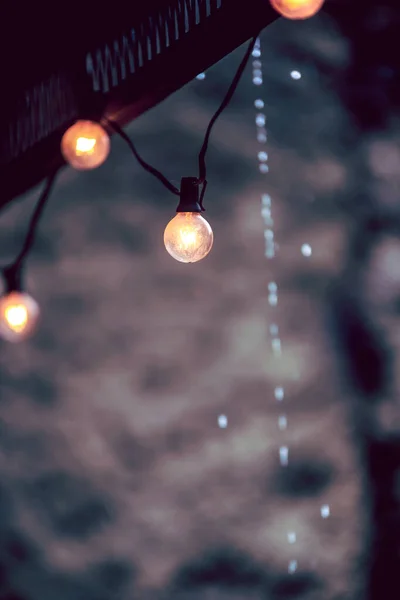 Light Bulbs Garland Close View — Stockfoto