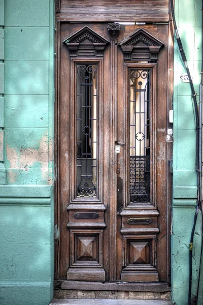 Oude Houten Deur Van Het Huis — Stockfoto