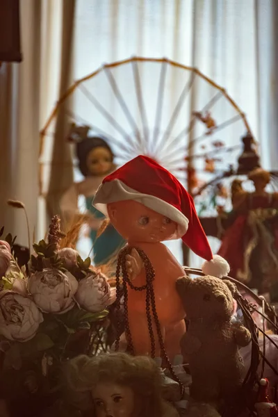 Decoração Natal Com Boneca — Fotografia de Stock