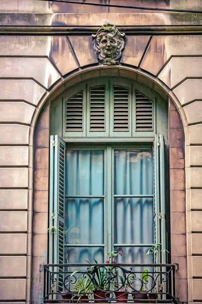 Detalhe Fachada Edifício Histórico Velho — Fotografia de Stock