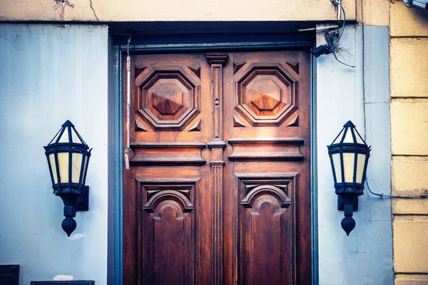 Старая Деревянная Дверь Буэнос Айресе — стоковое фото