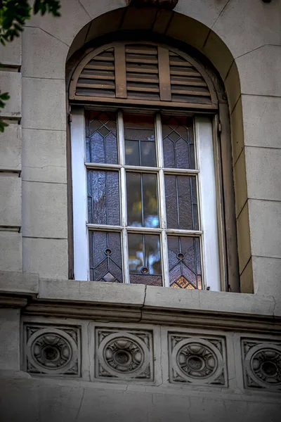 Detalhe Fachada Edifício Histórico Velho — Fotografia de Stock