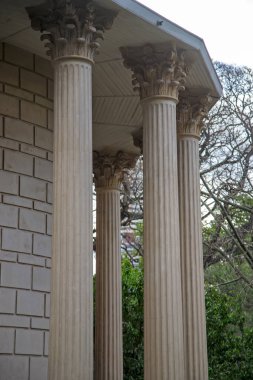 Ancient columns supporting building