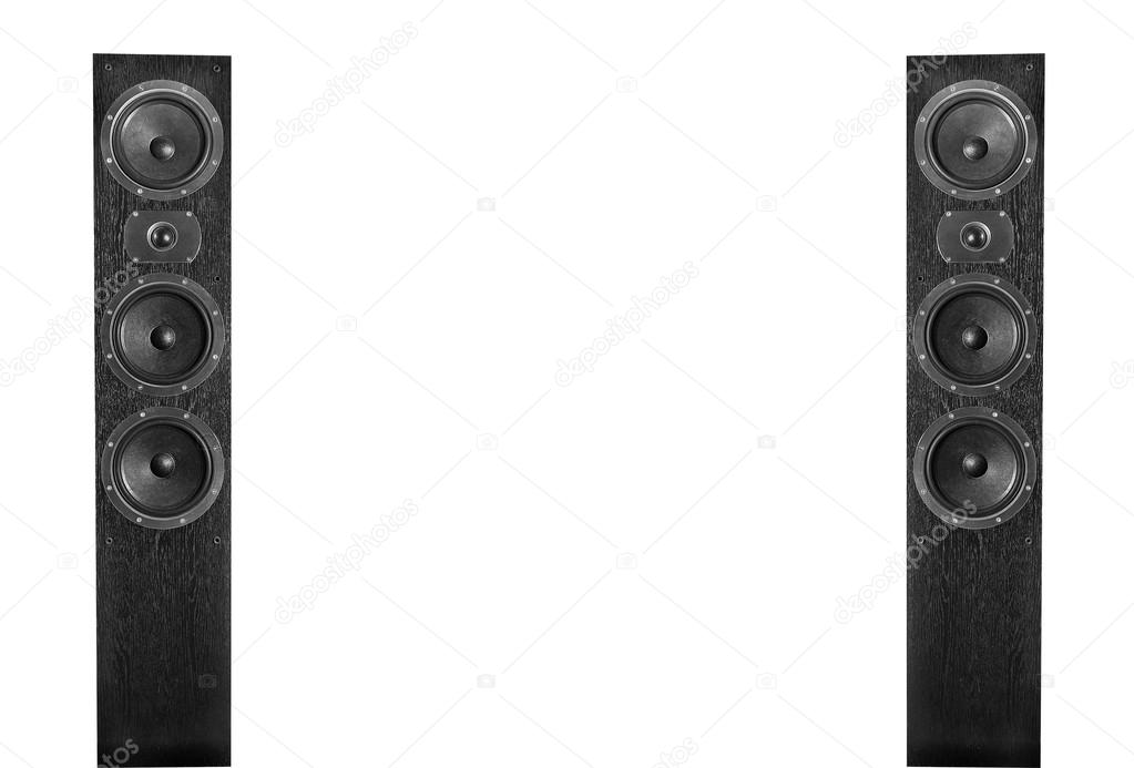 Black music speakers isolated