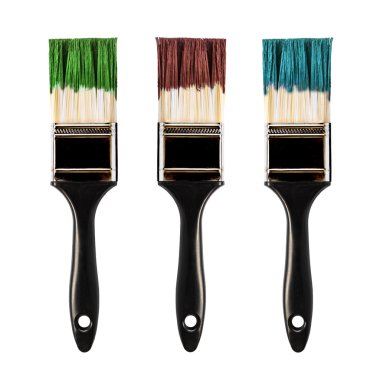 Beyaz arka plan üzerinde izole boya fırçası