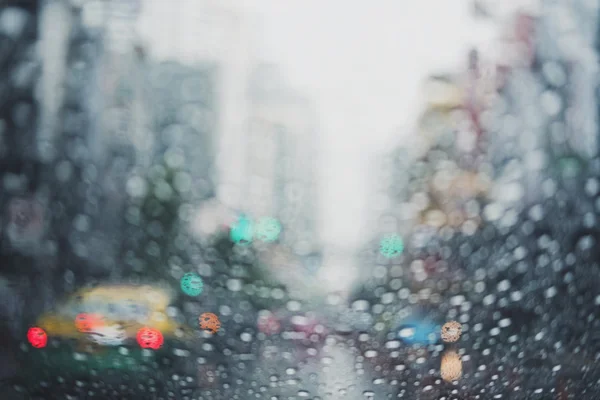 Blurred defocus, rain drops on the street — Stock Photo, Image