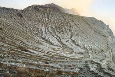 Dry cracked stone ground on Kawah Ijen volcano, Indonesia clipart