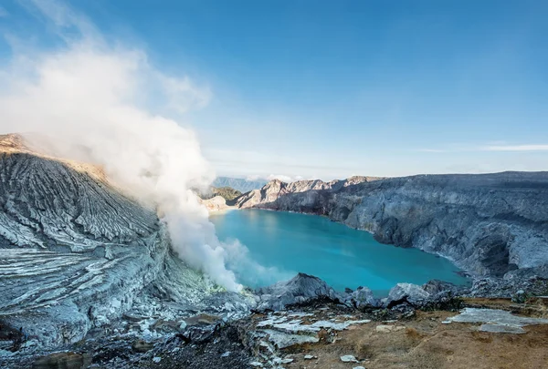 Táj, Kawah Ijen vulkán, Indonézia — Stock Fotó