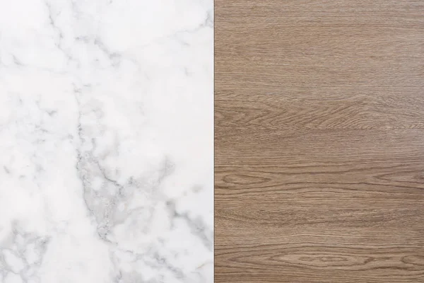 Holz Und Weißem Marmor Stein Textur Hintergrund Fußboden Aus Holz — Stockfoto