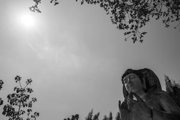 Buddha statue and the sun — Stock Photo, Image