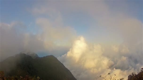 Salida del sol en la cima de una montaña Doi Chiang Dao4 — Vídeo de stock