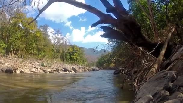 Tubería en un río de montaña5 — Vídeo de stock