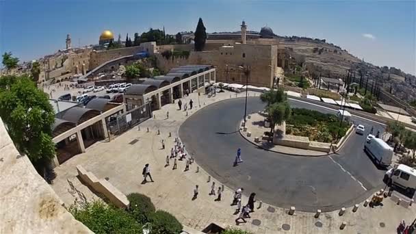 Muro ocidental (Muro das Lamentações) em Jerusalém3 — Vídeo de Stock