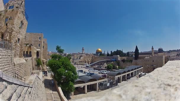 Muro ocidental (Muro das Lamentações) em Jerusalém — Vídeo de Stock