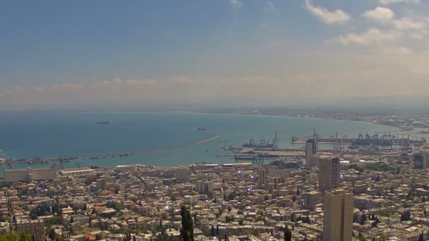 Panoramatický pohled na haifa2 — Stock video