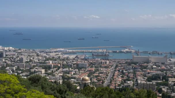 Panoramautsikt över Haifa, timelaps — Stockvideo