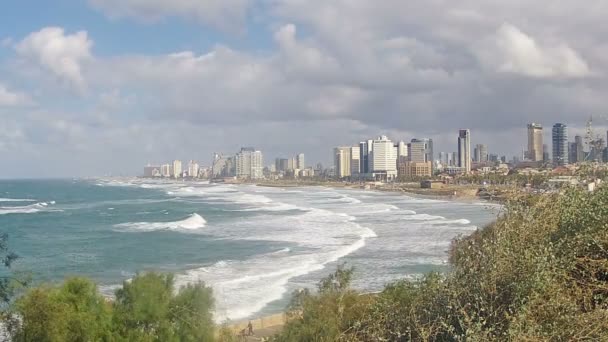 Panoramiczny widok na Tel-Awiw (Izrael) — Wideo stockowe