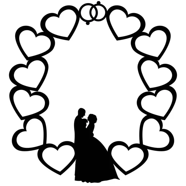 Plantillas Para Corte Por Láser Con Corazones Parejas Enamoradas — Vector de stock