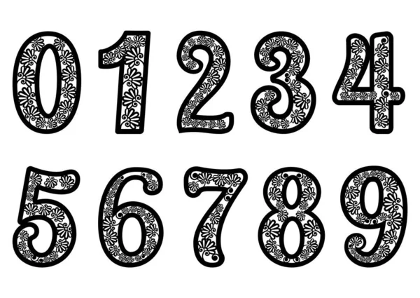 Patrón Dígitos Corte Láser — Archivo Imágenes Vectoriales