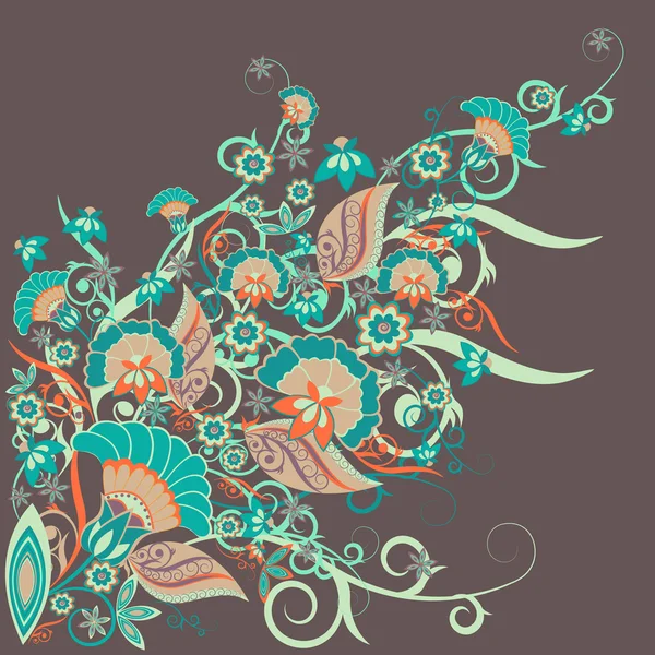 Ornement rétro-floral — Image vectorielle