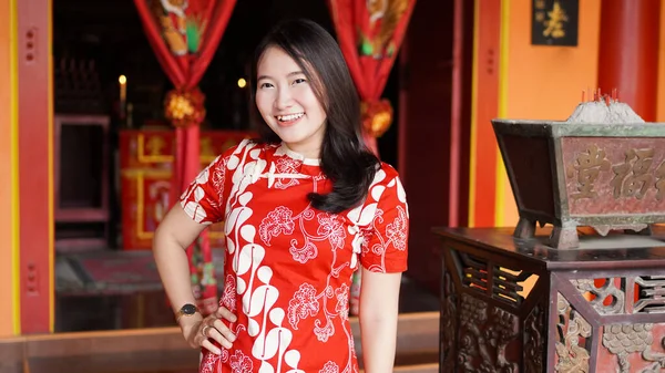 Asiatiska Kinesiska Kvinnor Graceful Pose Ornament Kinesiska Nya Året Imlek — Stockfoto