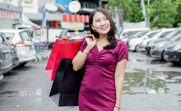 asian woman shopping fashion at mall