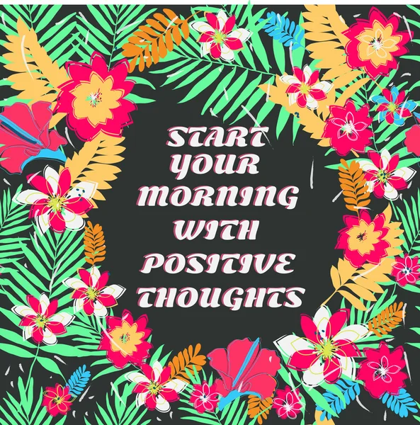 Start your morning with positive thoughts — Stock Vector