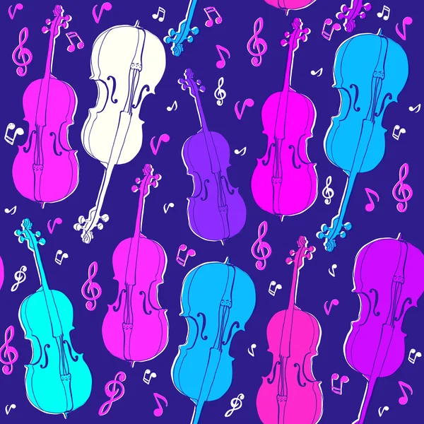 Music instruments pattern. — Stock Vector