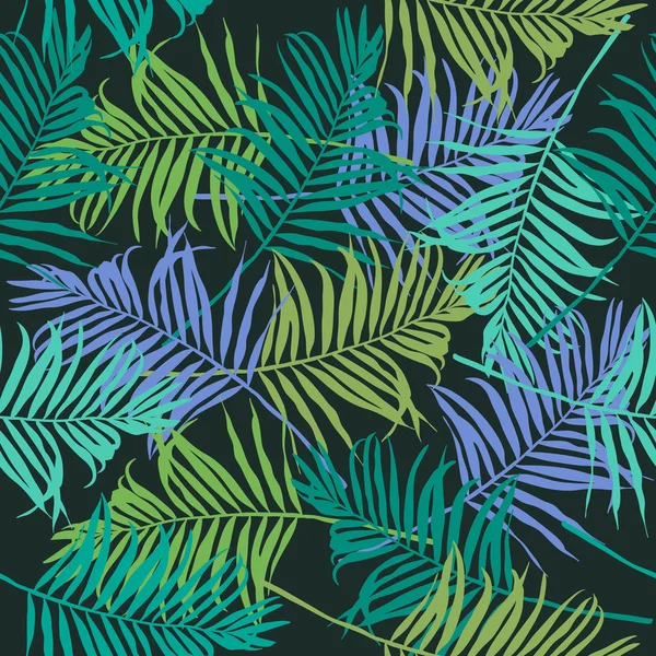 Modello con foglie di palma — Vettoriale Stock
