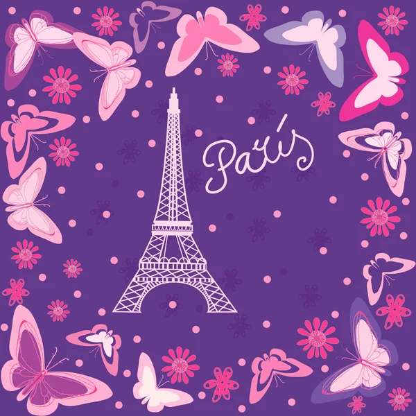 Paris Eyfel Kulesi kartı.