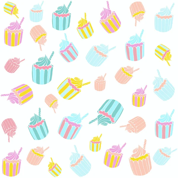 Pattern with cupcakes . — Stock Vector
