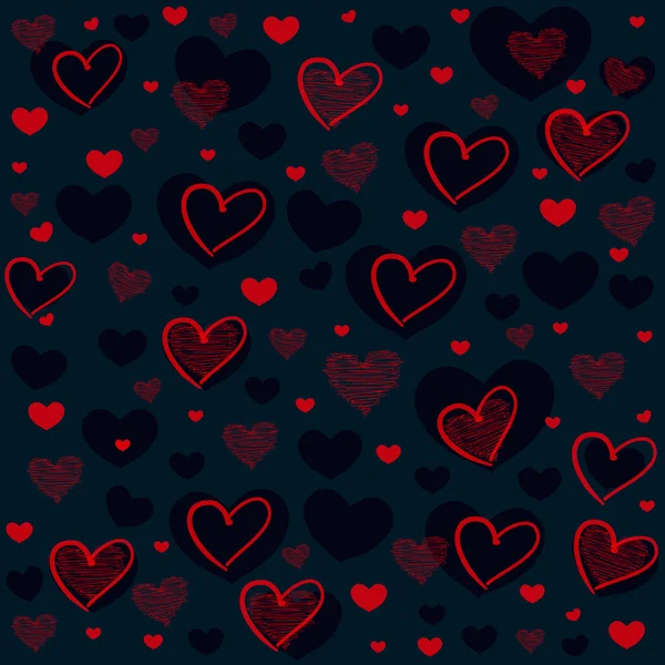 Romantisch patroon met harten. — Stockvector