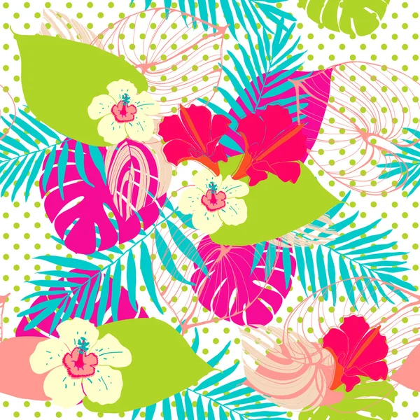 Sorunsuz tropikal çiçek desenli.