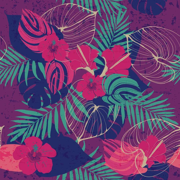 Sorunsuz tropikal çiçek desenli.
