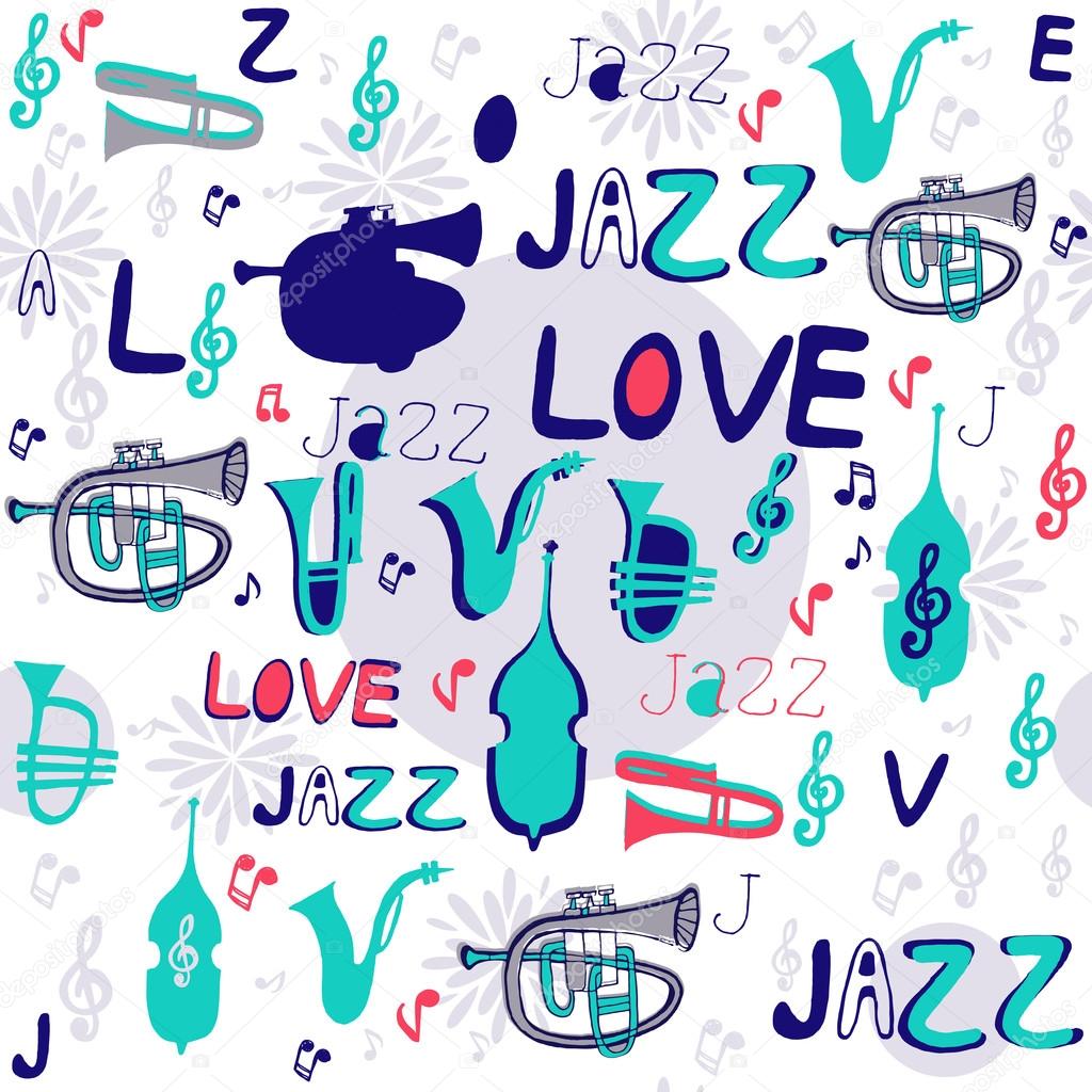 Jazz instruments pattern.