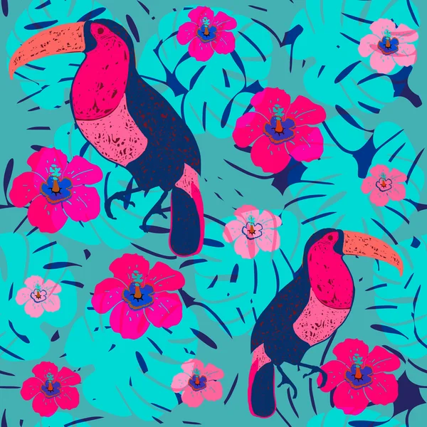 egzotik çiçekler ve kuşlar