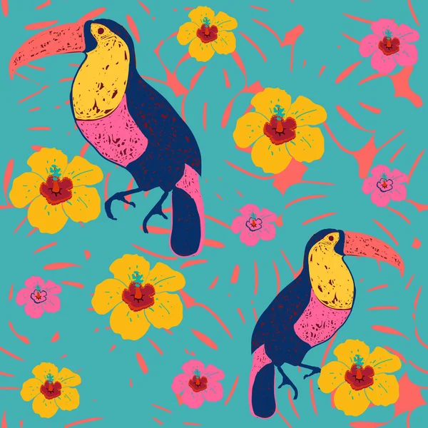 egzotik çiçekler ve kuşlar