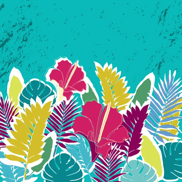 tropikal yaprak ve çiçek