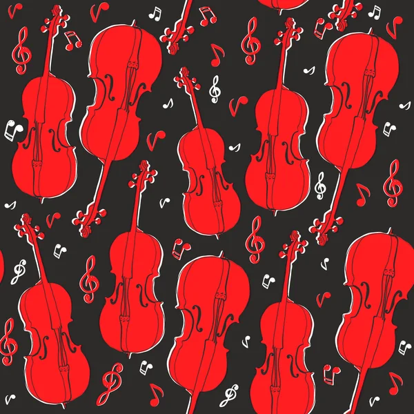 Patrón sin costuras con violines — Archivo Imágenes Vectoriales