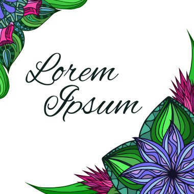 yaprak ve çiçek doodle.