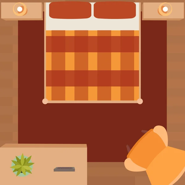 Flat illustration bedroom — Stock Vector
