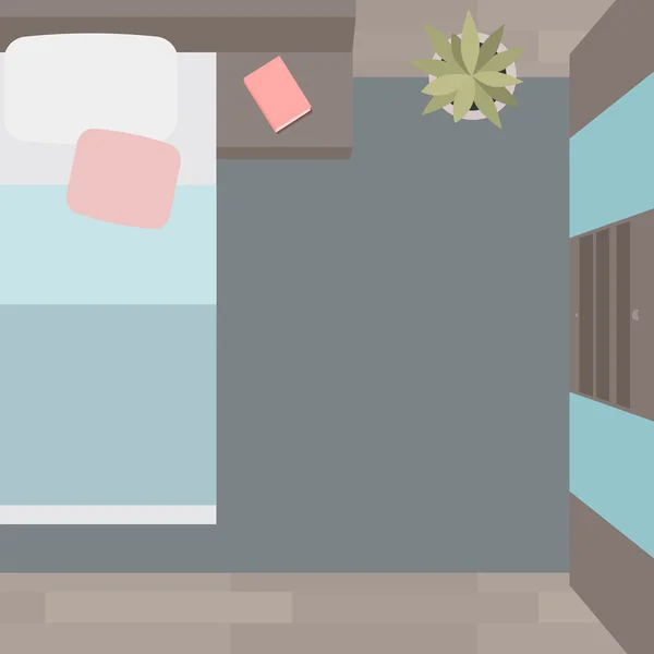 Chambre à coucher illustration plat — Image vectorielle
