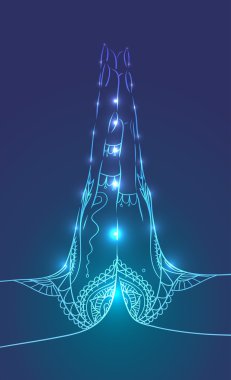 yoga için Mehndi ile parlak kıvılcımlar