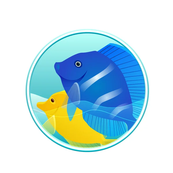 Ilustración vectorial de peces marinos — Vector de stock