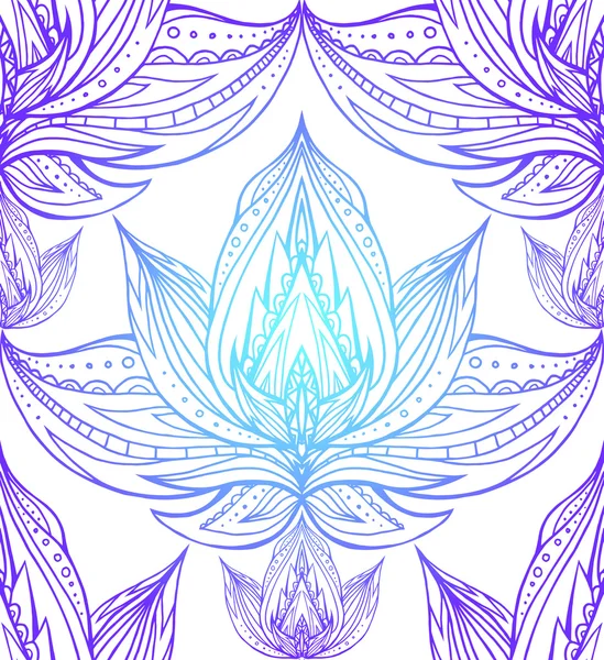 Texture transparente avec les contours du lotus — Image vectorielle