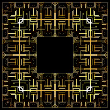 Altın lüks çerçeve Gatsby tarzı.  