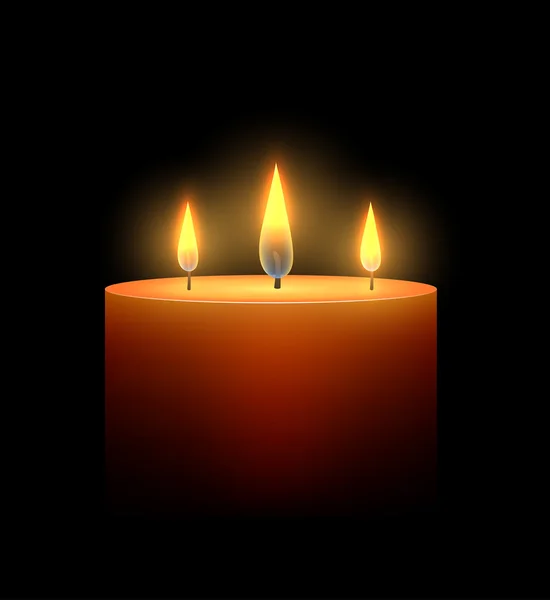 Αναμμένο κερί στο σκοτάδι. — Διανυσματικό Αρχείο