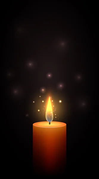 Karanlıkta yanan mum. 