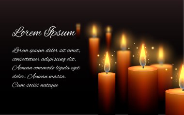Text and burning candles clipart