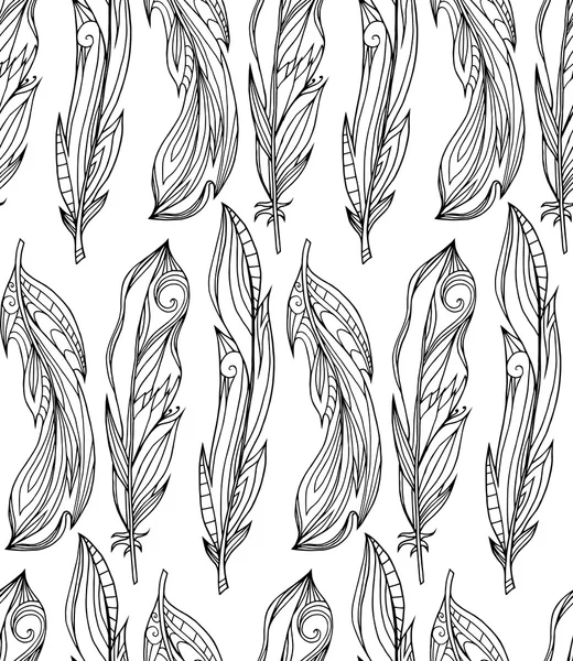 Hand drawn feathers — Stock Vector